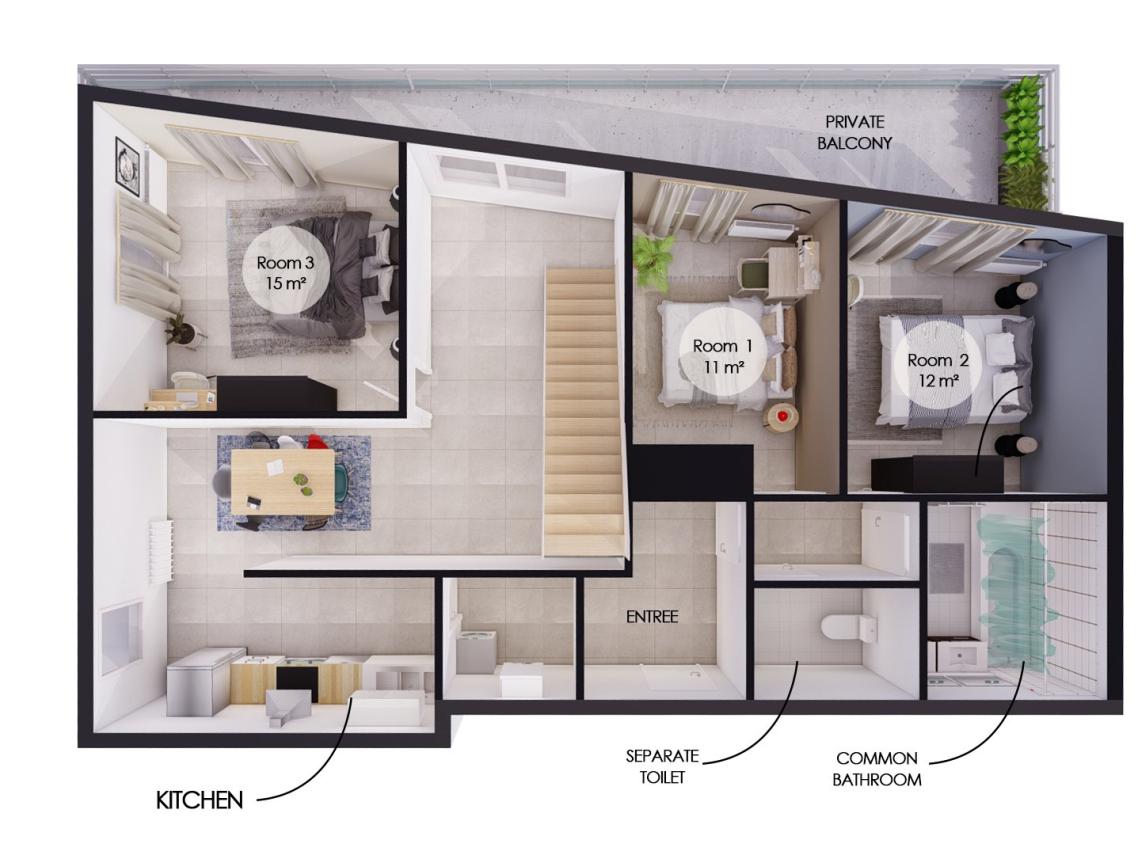 Coliving - Bordeaux - Bordeaux - Emménagez dans cette chambre moderne de 12 m² en coliving à Bordeaux - BO23