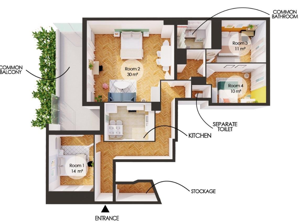 Coliving - Saint-Denis - Paris - Belle chambre de 14 m² à louer - SDN28